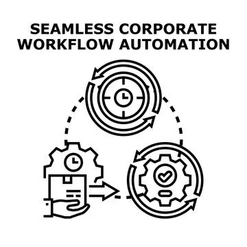 Seamless corporate workflow automation cycle concept Stock Illustration