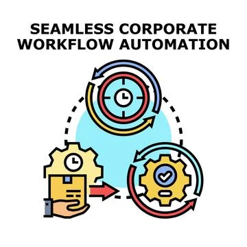 Seamless corporate workflow automation cycle concept Stock Illustration