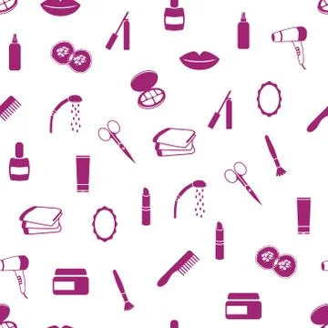 Seamless cosmetics pattern Stock Illustration