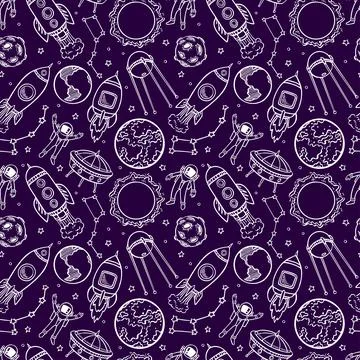 Seamless cosmic background 库存插图