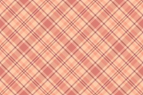 A seamless, cozy plaid pattern in warm peach and soft crimson hues. This eleg Stock Illustration