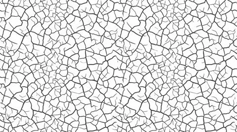 Seamless cracked earth texture isolated on white background dry ground surf.. Stock Illustration