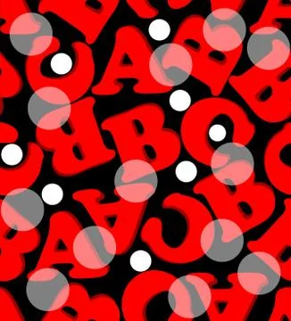 Seamless crazy background with red letters Stock Illustration