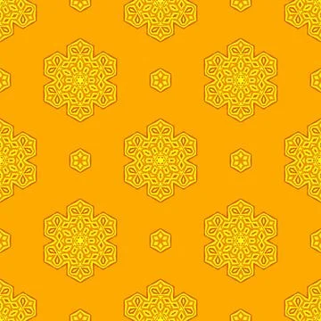 Seamless Creative Ornamental Yellow Pattern Seamless Creative Ornamental Y... Foto stock