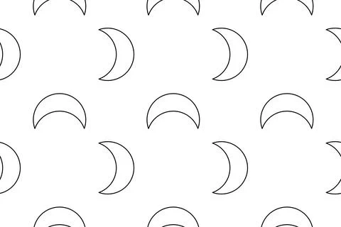 Seamless Crescent Moon Pattern for Coloring Pages Stock Illustration