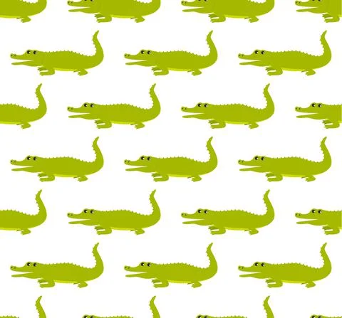 Seamless crocodile pattern. Vector illustration in a flat style. Stock Illustration