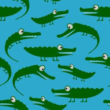 Seamless Crocodiles Stock Illustration