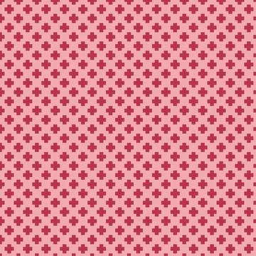 Seamless cross pattern. repeated pink plus signs. surface design with polygon Illustrazione stock