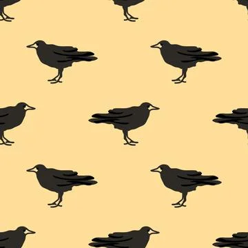 Seamless crow pattern Stock Illustration