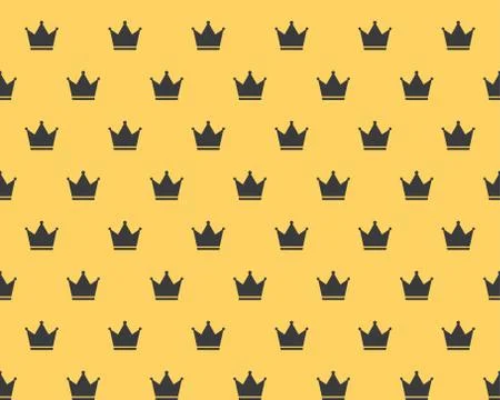 Seamless Crown Royal Attribute Pattern Stock Illustration