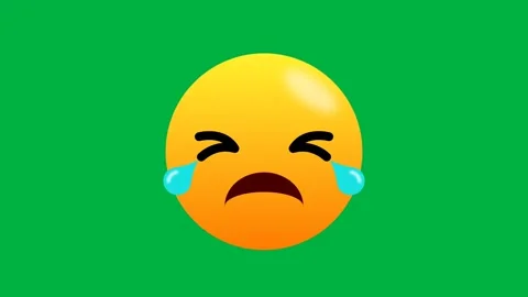 Seamless crying emoji clip isolated on green background. Stock Footage 270451099