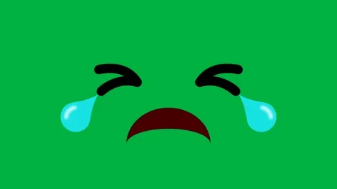 Seamless crying expression in full screen with green background Stock Footage 270451138