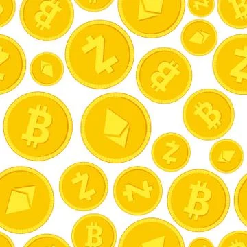 Seamless cryptocurrency pattern Stock Illustration
