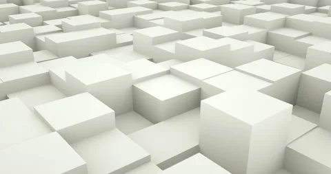 Seamless cube animation background abstract white box displacement Stock Footage 133975701