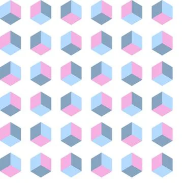 Seamless cube pattern, gradient pop art, vector Stock Illustration