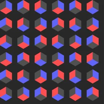 Seamless cube pattern, gradient pop art, vector Stock Illustration