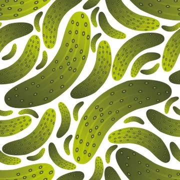 Seamless cucumber pattern Stock Illustration
