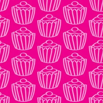 Seamless cupcake background Illustrazione stock
