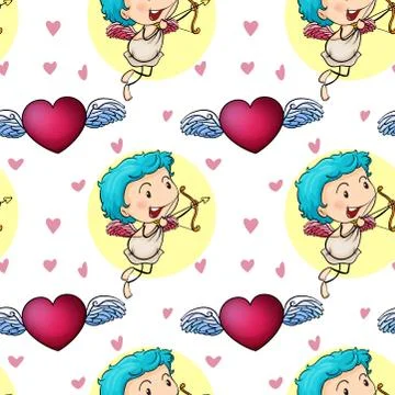 Seamless cupid Stock Illustration
