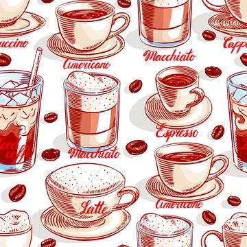 Seamless cups of coffee - 4 Stock-Illustration