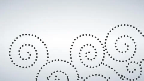 Seamless curly dot pattern, white background. Stock Illustration