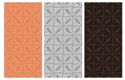 Seamless curve red brick pattern in India style 스톡 일러스트