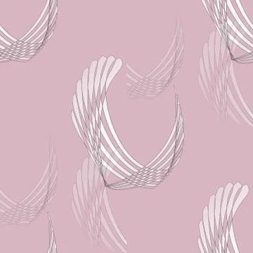 Seamless curved stripes pattern violet white with black outlines Stock Illustration