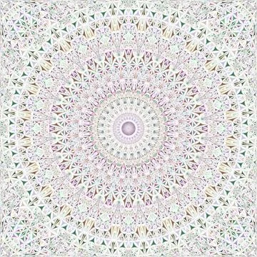 Seamless curved triangle mosaic tile kaleidoscope mandala wallpaper pattern Stock Illustration
