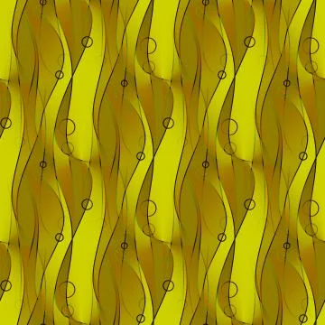 Seamless curves and sircles pattern lemon lime green brown Stock Illustration
