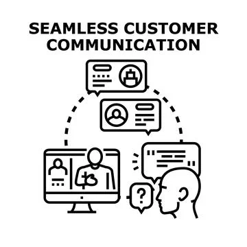Seamless customer communication concept presenting multi channel support Stock Illustration