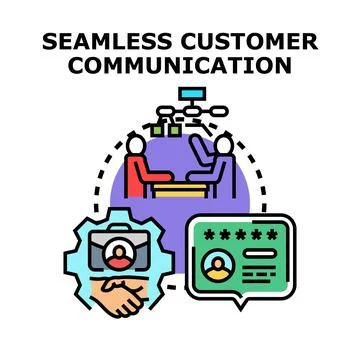 Seamless customer communication concept vector illustration Stock Illustration