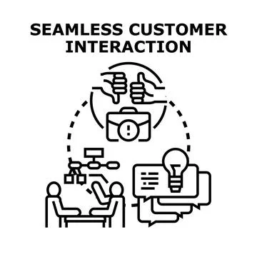 Seamless customer interaction improving business process and satisfaction Stock Illustration
