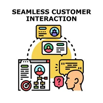Seamless customer interaction strategy providing service and support Stockillustratie