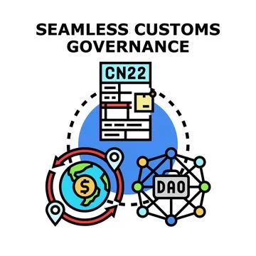 Seamless customs governance system for global trade and logistics Stock Illustration