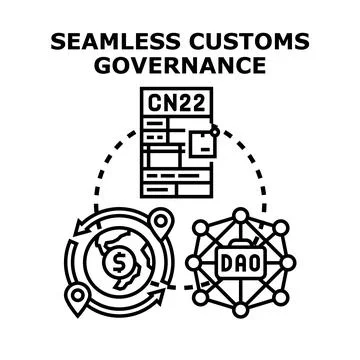 Seamless customs governance system for global trade and logistics Stock Illustration