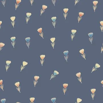 Seamless cute and tiny flower pattern background , greeting card Stock Illustration