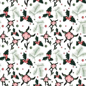 Seamless cute background with santa in vector Illustrazione stock