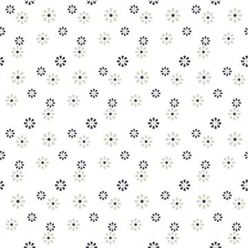 Seamless cute daisy flower pattern background image. Stock Illustration