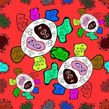 Seamless Cute fabric pattern. Nice background. - stock. Vector illustration. Red Stock Illustration