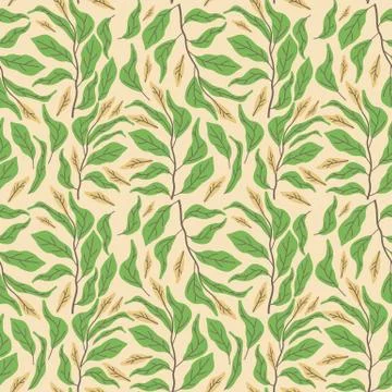 Seamless cute floral vector pattern background. Flower pattern on white backg Stock Illustration