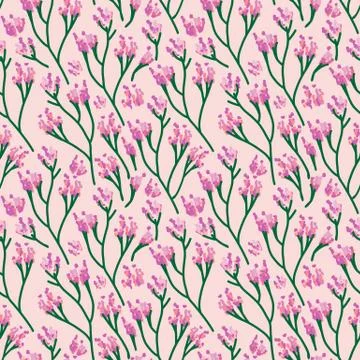 Seamless cute floral vector pattern background. Flower pattern on white backg 스톡 일러스트