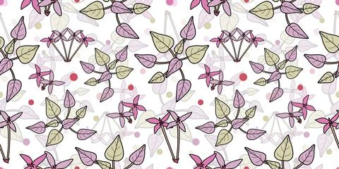 Seamless cute floral vector pattern. Floral background. Stock Illustration