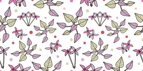 Seamless cute floral vector pattern. Floral background. Stock Illustration