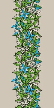 Seamless cute floral vector pattern. Vertical background. Stock Illustration