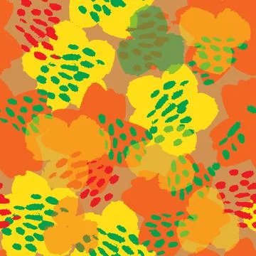 Seamless cute mixed flower pattern background Stock Illustration