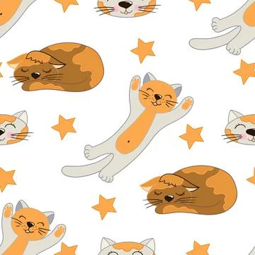 Seamless cute pattern. Pattern for textiles in hand draw style Stock Illustration