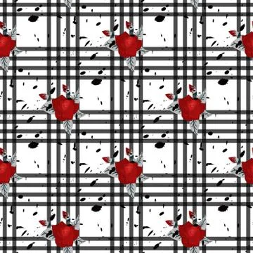 Seamless cute pattern in pretty flowers. Composite overlay. Floral arrangemen Stock Illustration