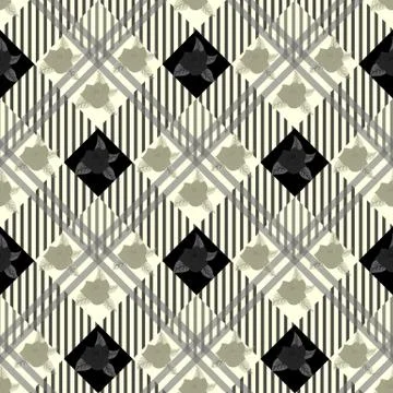 Seamless cute pattern in pretty flowers. Composite overlay. Floral arrangemen Stock Illustration