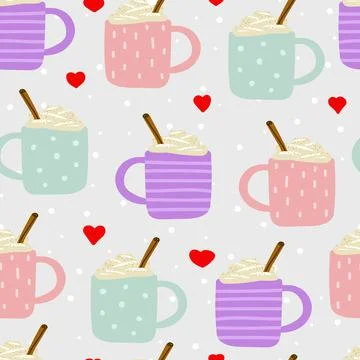 Seamless Cute Scandinavian vector pattern Stock Illustration
