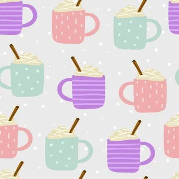 Seamless Cute Scandinavian vector pattern Stock Illustration